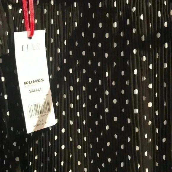 ELLE NWT Black & White Polka Dot Pleated Size Small Skirt - Picture 2 of 3